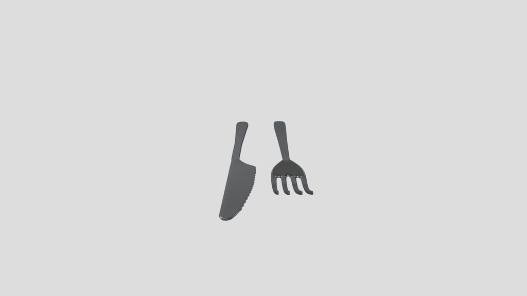Old Metal Knife And Fork