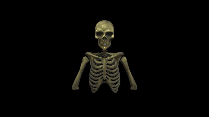 Skeleton with a Burning Cigarette 3D Model