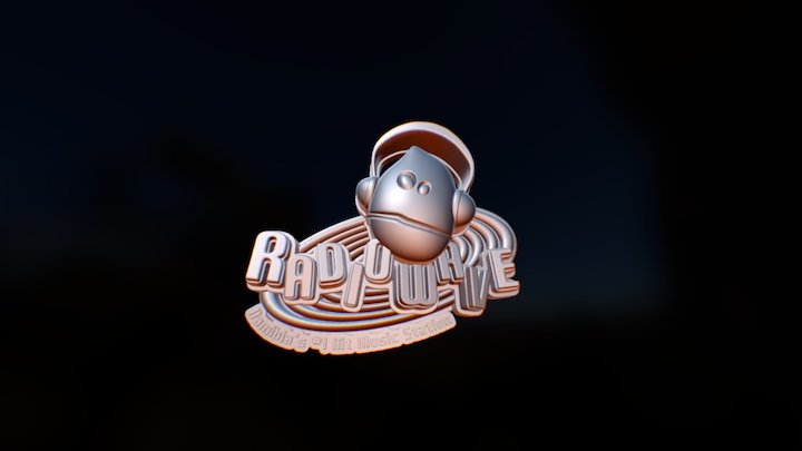 Radiowave logo in 3D 3D Model