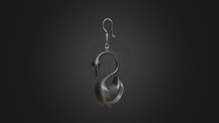 Swan Earring 3D Model