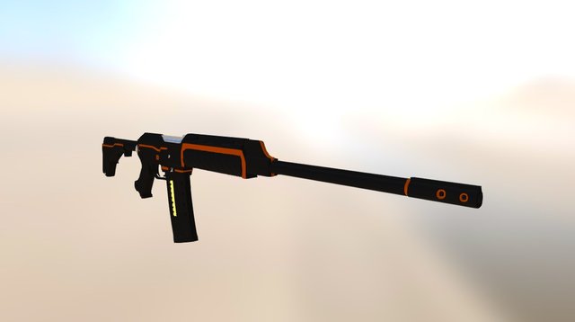 Orange Pulser Rifle 3D Model