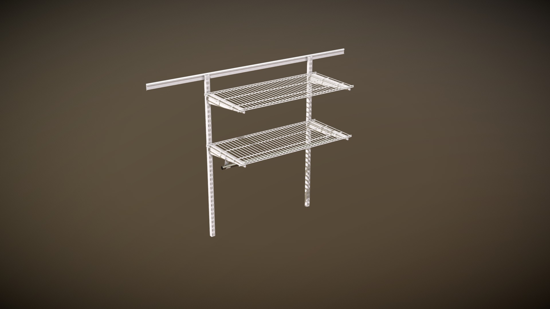 3D model Shelving System - This is a 3D model of the Shelving System. The 3D model is about a white shopping cart.