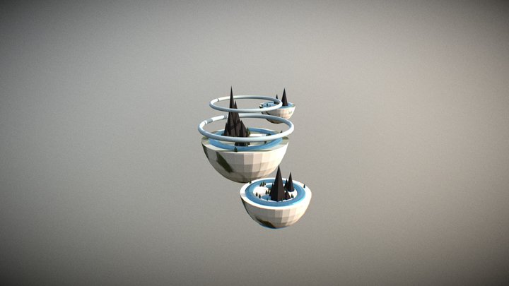 Floating island colour 3D Model