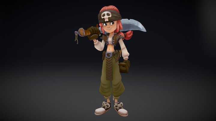 Pirate Girl 3D Model