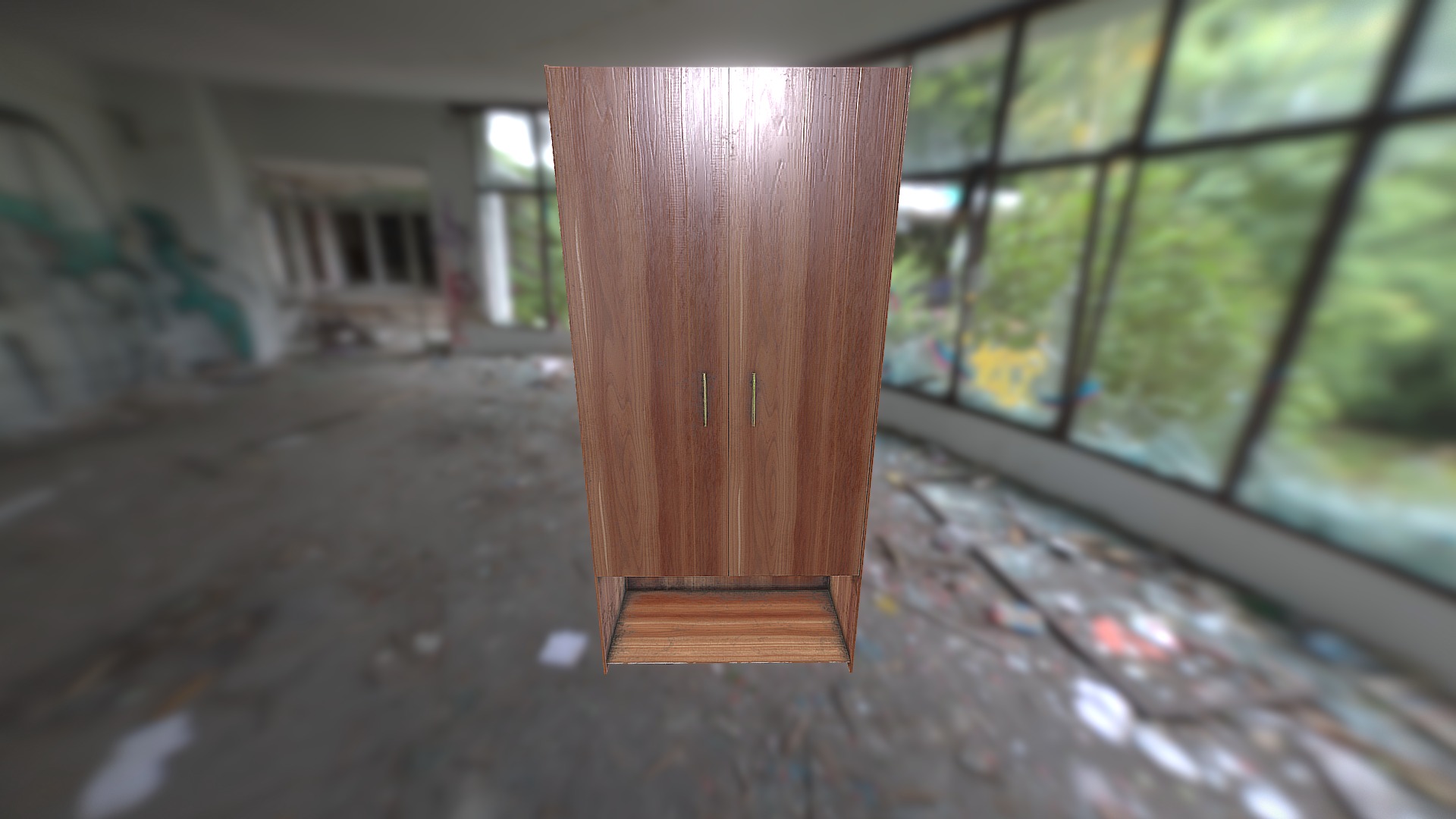 3D model Cupboard - This is a 3D model of the Cupboard. The 3D model is about a wooden box in a room.