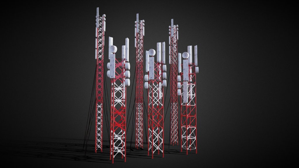 Telecommunication Tower Low-Poly Free