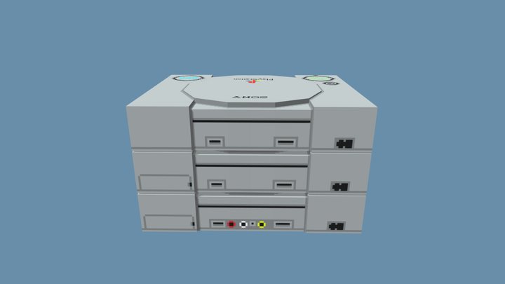 Low Poly Sony PlayStation - TEXTURE DEMO 3D Model