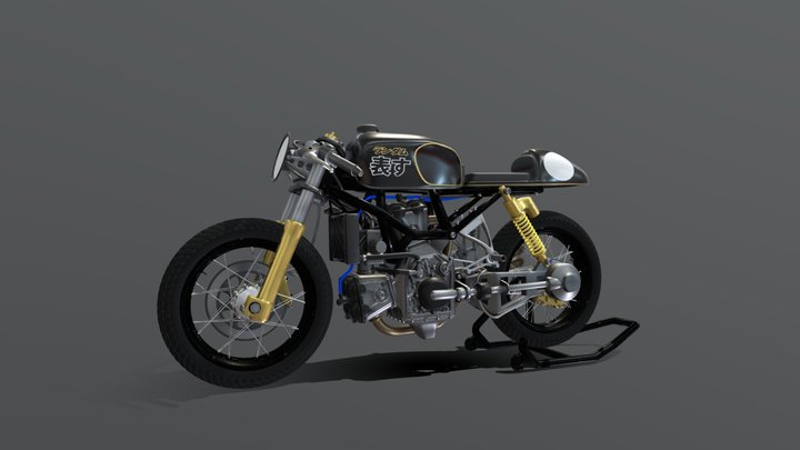 Cafe Racer motorcycle Random Represent 3D Model