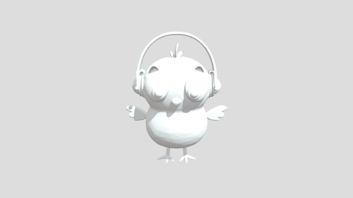Musical Chickadee 3D Model