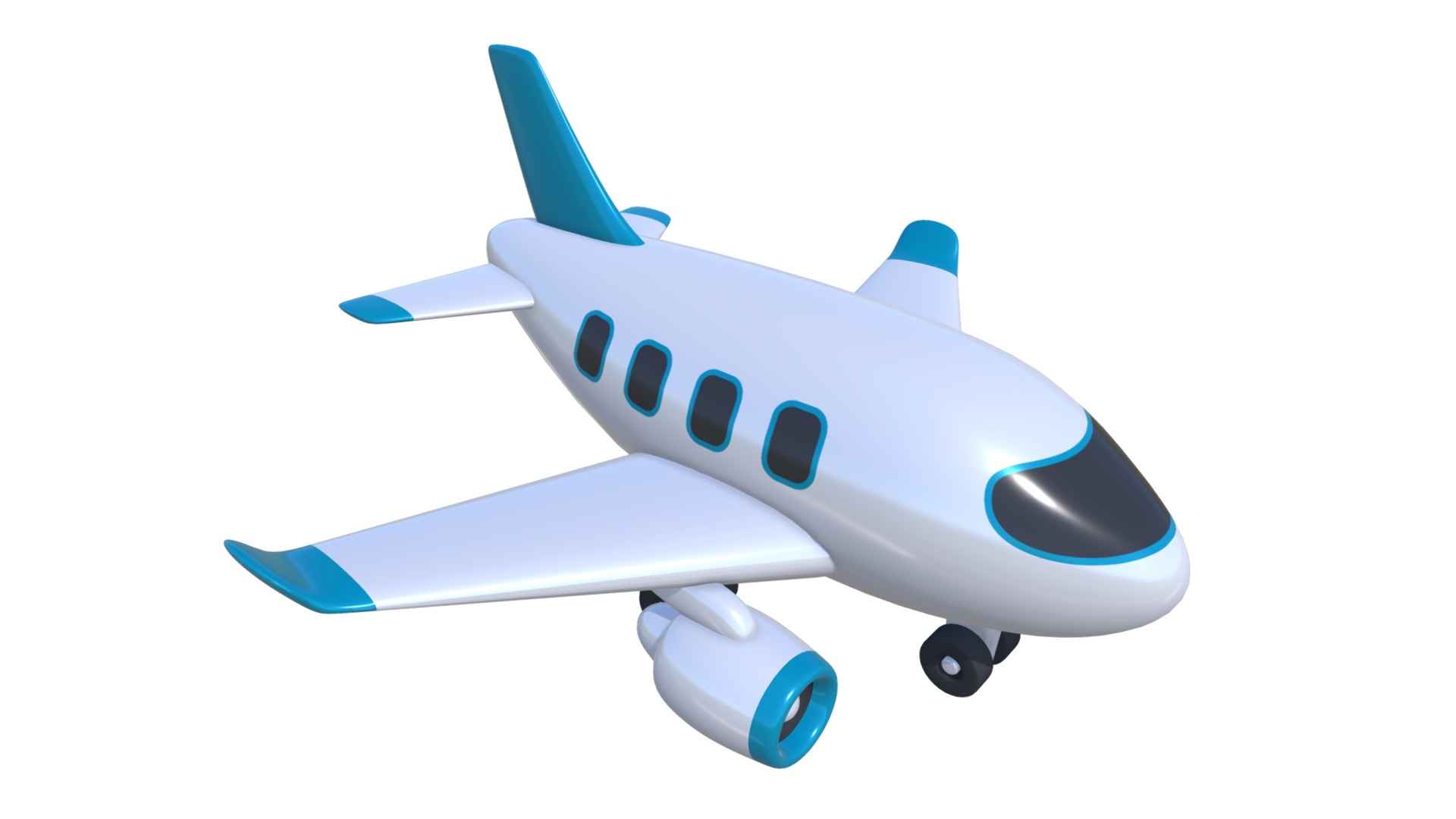 3D model Airplane Toy - This is a 3D model of the Airplane Toy. The 3D model is about a blue and white airplane.