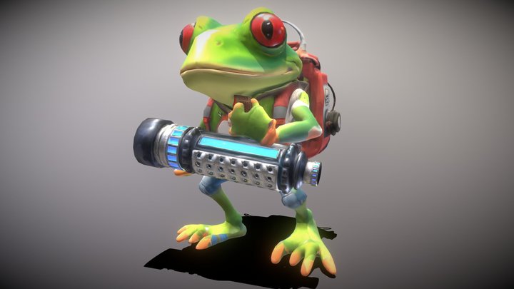 Medic Frog (Rigged and Animated) 3D Model