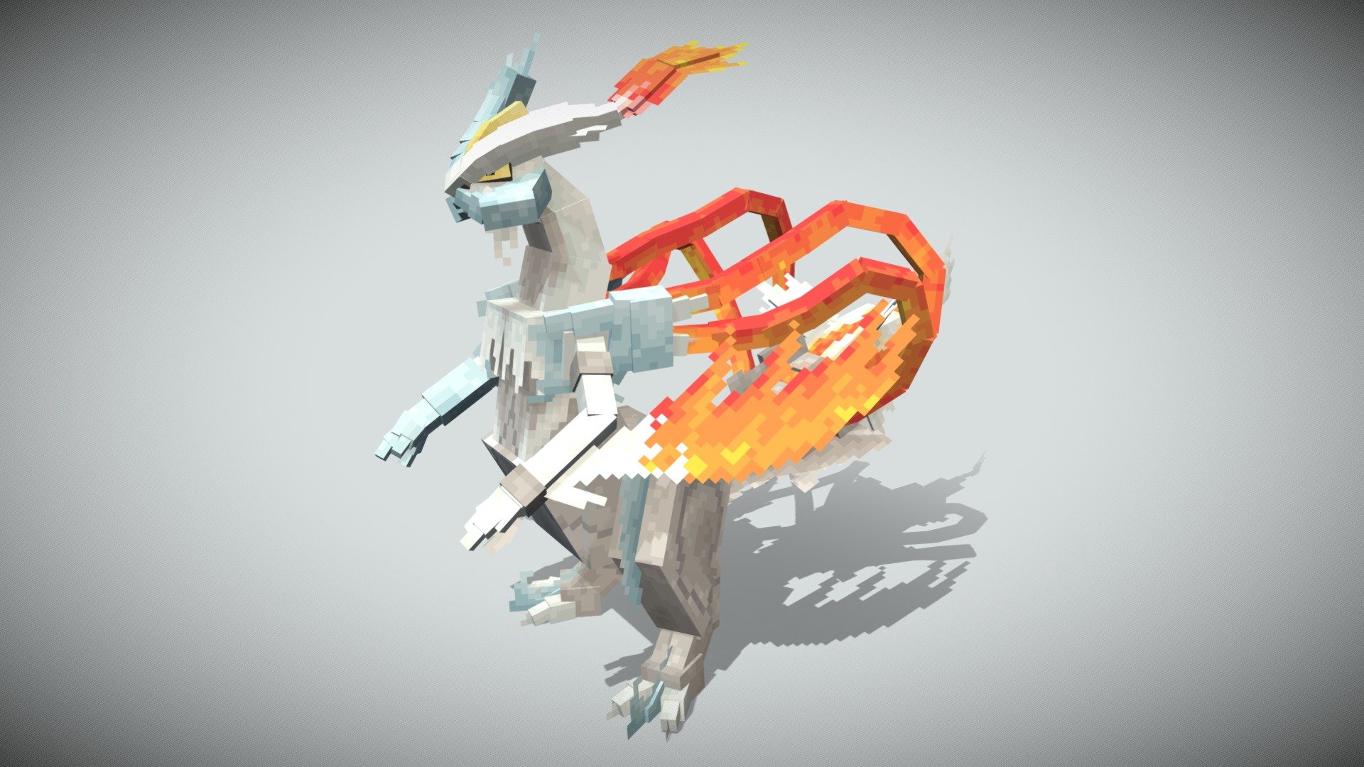 Kyurem white - Minecraft Cobblemon Style - 3D model by AGA (@AGA0 ...