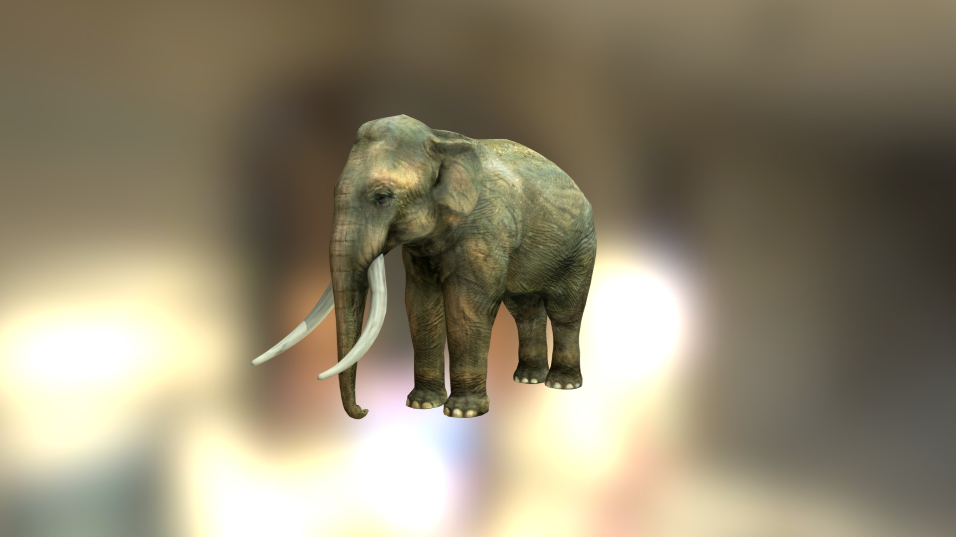 3D model Asian elephant - This is a 3D model of the Asian elephant. The 3D model is about an elephant with tusks.