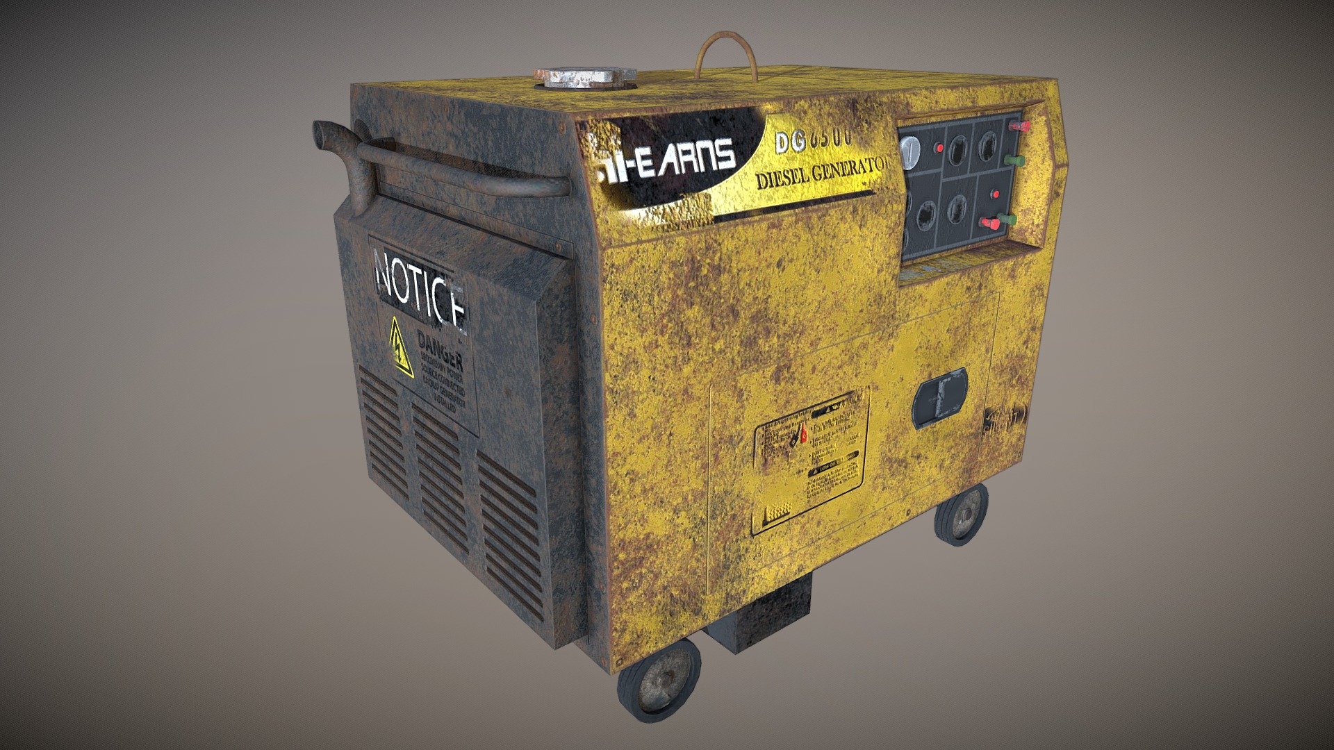Old Rusted Power Generator Buy Royalty Free 3D model by MJ Studio