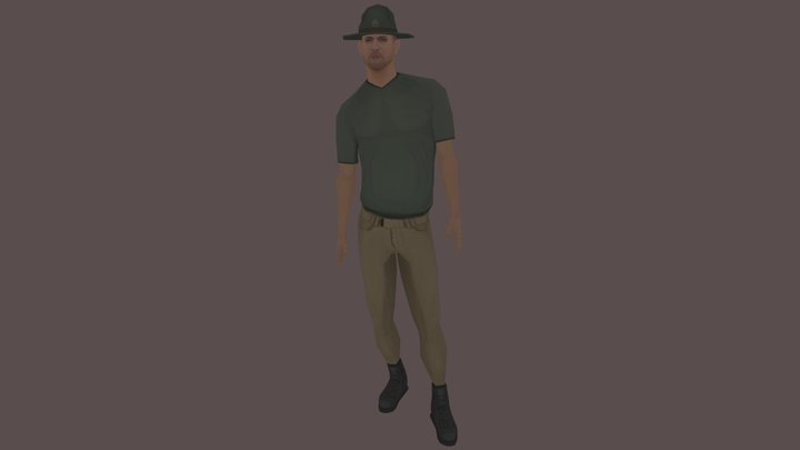 US sergeant lowpoly 3D Model