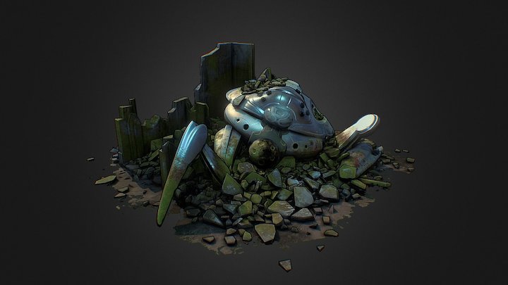 Fallen Tripod -  Destruction Challenge 3D Model
