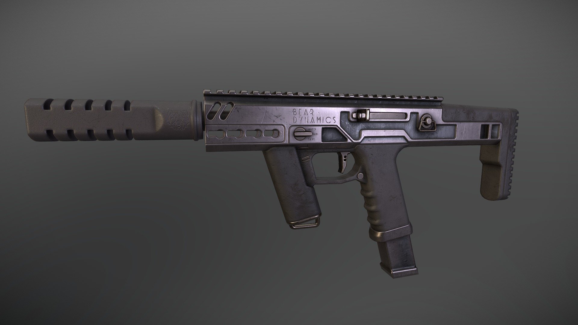 Sci-fi realistic submachine gun - 3D model by metabear [39d0019 ...