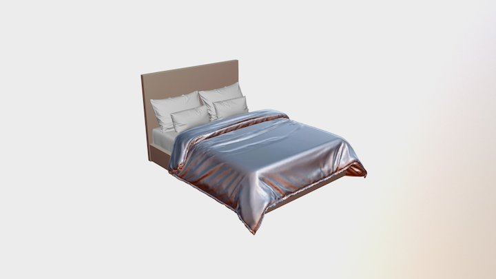 Queen-bed 3D Model