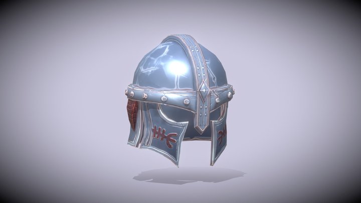 Stylized Viking Helmet 3D Model