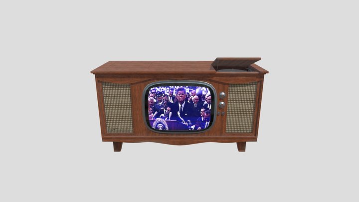 Vintage Console TV 3D Model