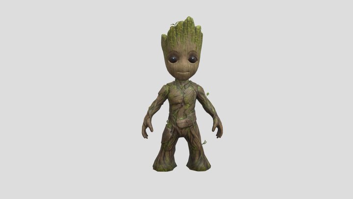 Baby Groot (Textured) 3D Model