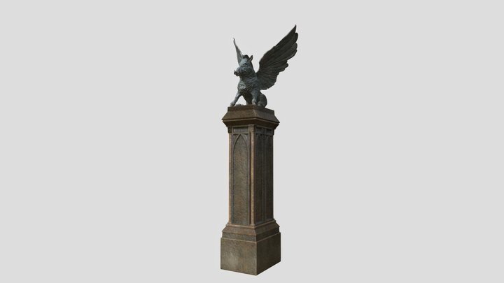 Hogwarts Entrance Gate Statue 3D Model