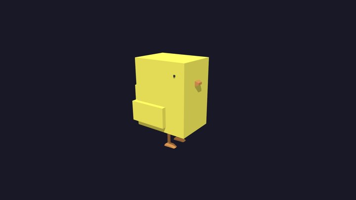 Low Poly Chick 3D Model