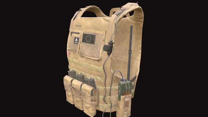 Free - Armor Plate Carrier - Gameready Metahuman 3D Model