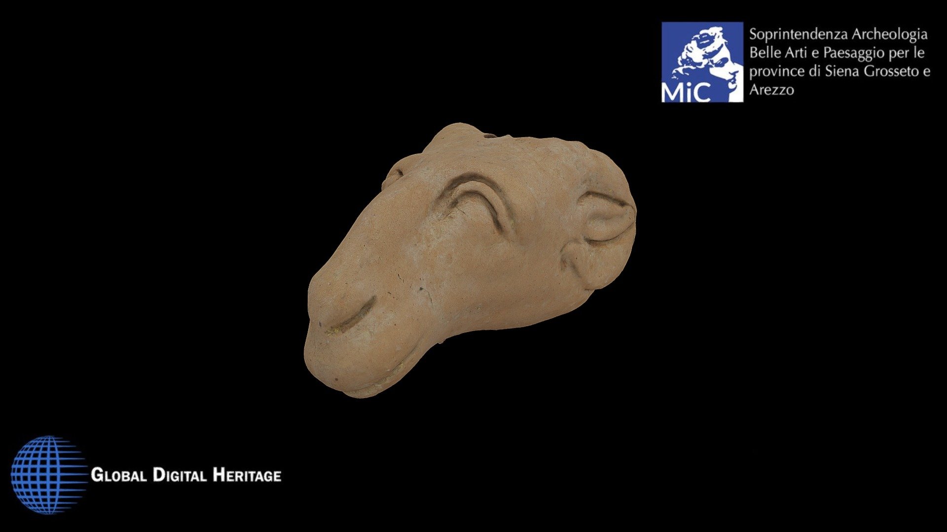 Terracotta ram’s head, Tumulus of Molinello