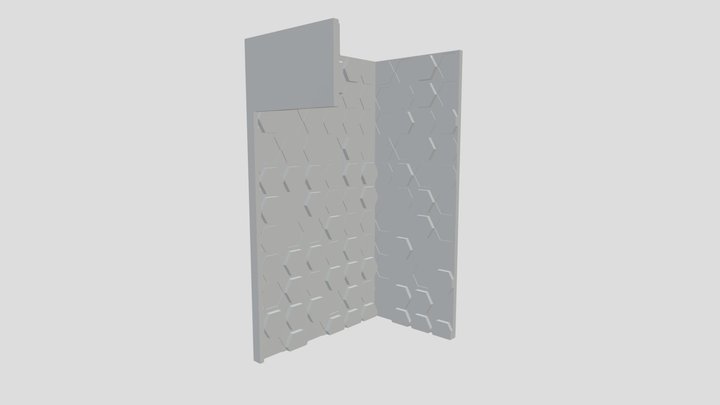 wall with hexagonal 3D Model