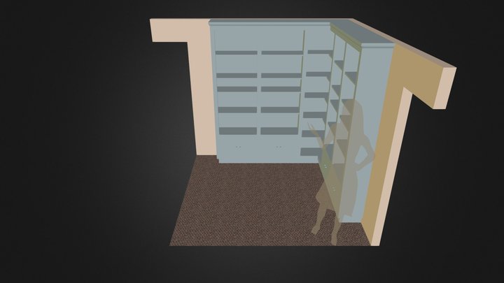Painted bookcase design 3D Model