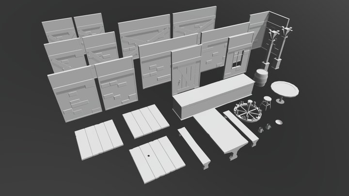 Tavern Set 3D Model