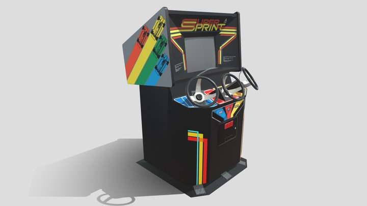 atari super sprint arcade 3 player 3D Model