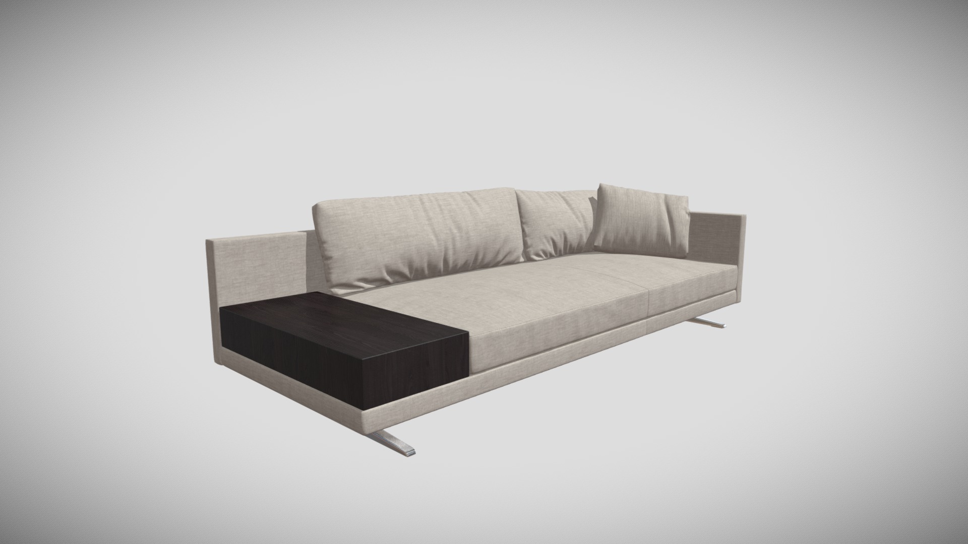 3D model Poliform Mondorian - This is a 3D model of the Poliform Mondorian. The 3D model is about a couch with a cushion.