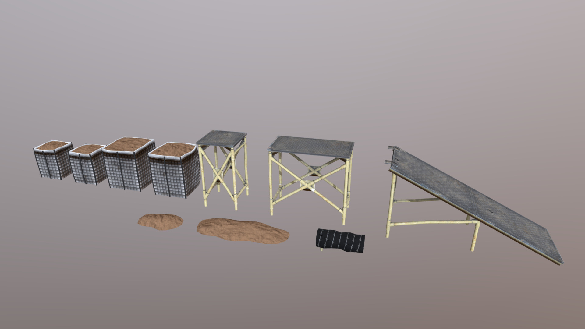 3D model Low Poly Hesco Barrier Pack - This is a 3D model of the Low Poly Hesco Barrier Pack. The 3D model is about diagram.