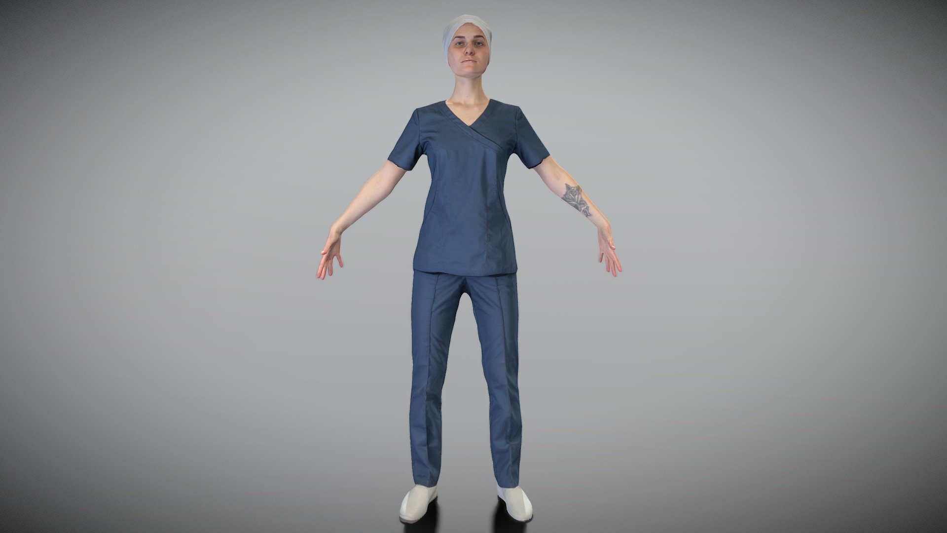Surgical doctor female ready for animation 162