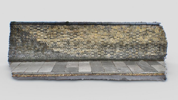Brick wall and Pavement 3D Model