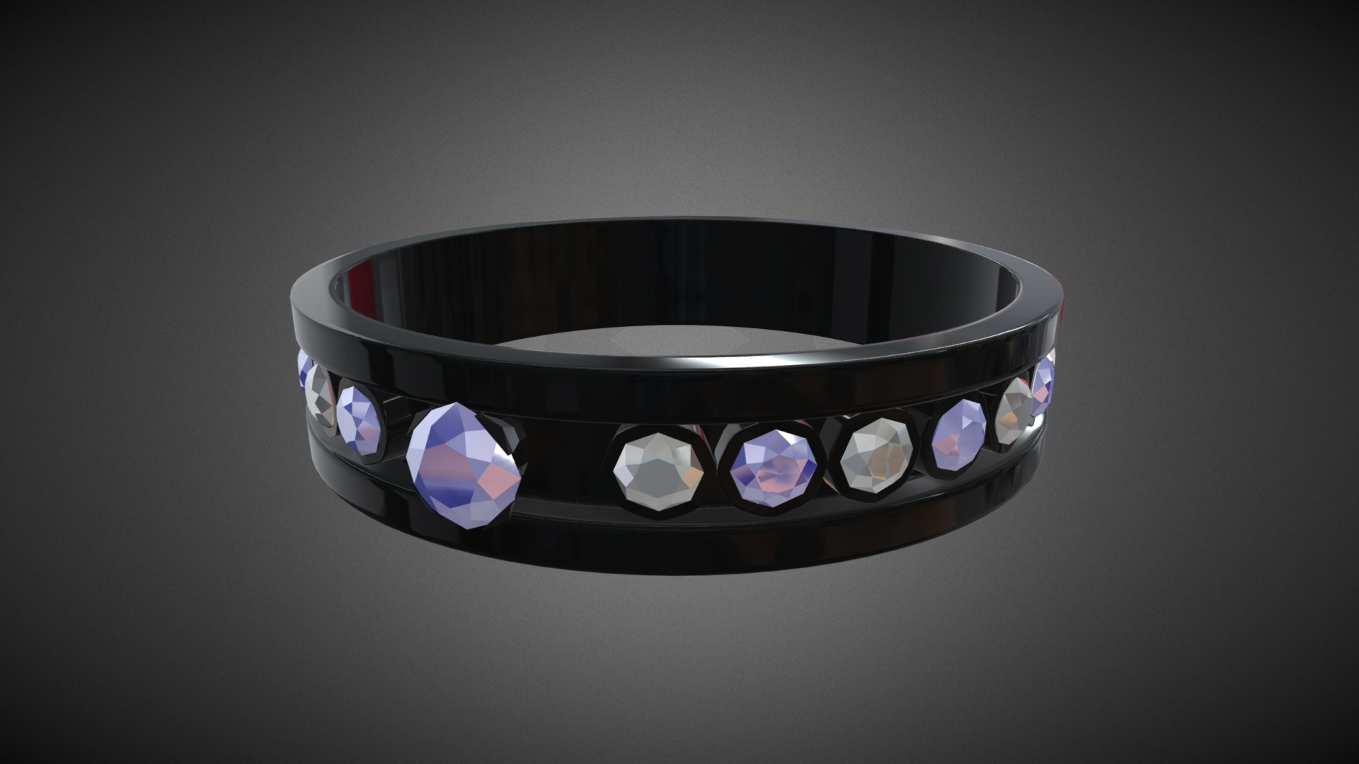 3D model Gemstone Ring - This is a 3D model of the Gemstone Ring. The 3D model is about a ring with a colorful design.