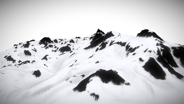 Snowy Landscape 3D Model