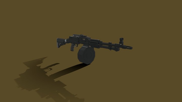 Low poly RPD(Arms) 3D Model