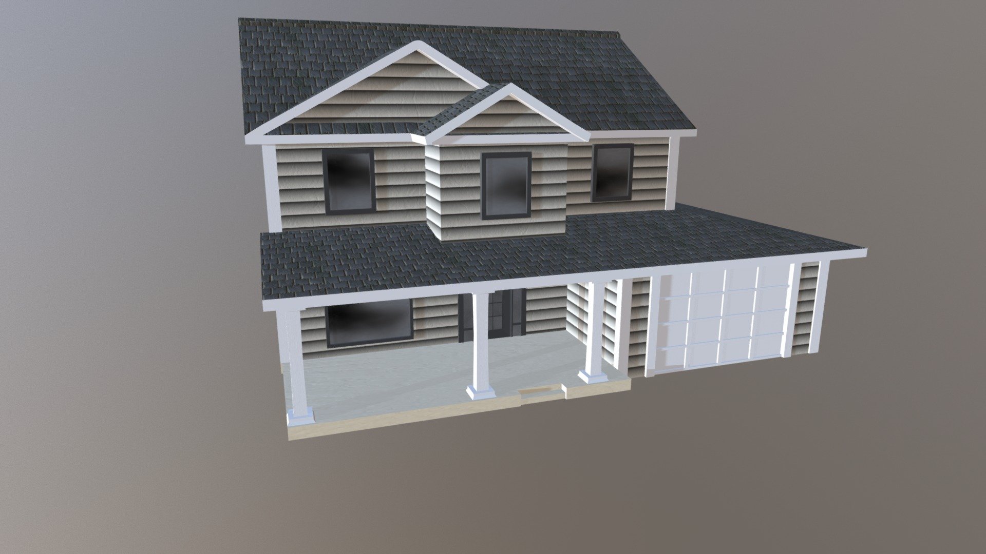 Two-Story House - 3D model by Hayley Hand (@MelloMallow) [39e227a ...