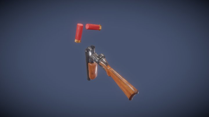 Two-Barrel Shotgun 3D Model