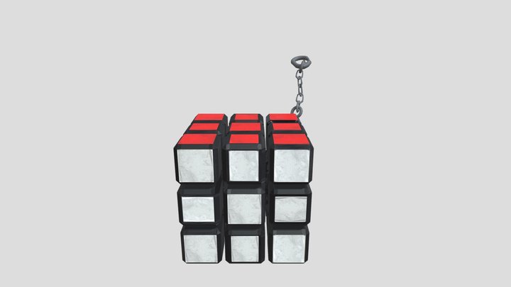 keychain cube painted 3D Model