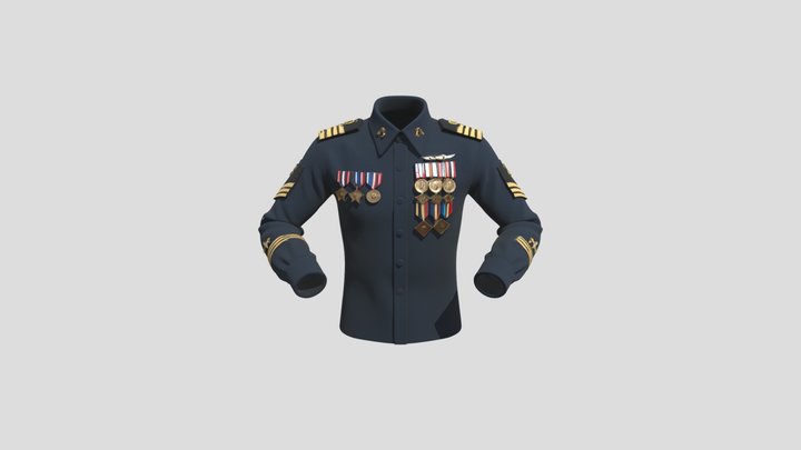 Navy Captain Shirt 3D Model