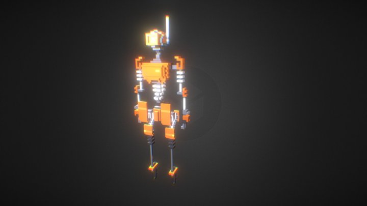Orange Bot 3D Model