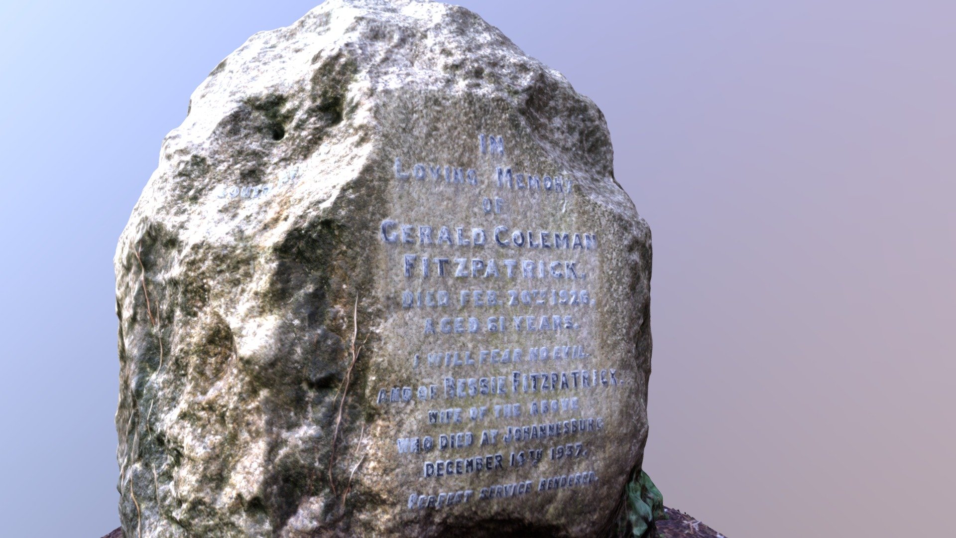 Big stone grave marker