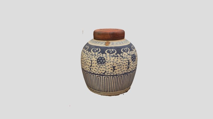 Ancient Chinese Porcelain Vase 3D Model