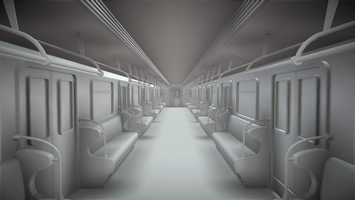 Interior Train 3D Model