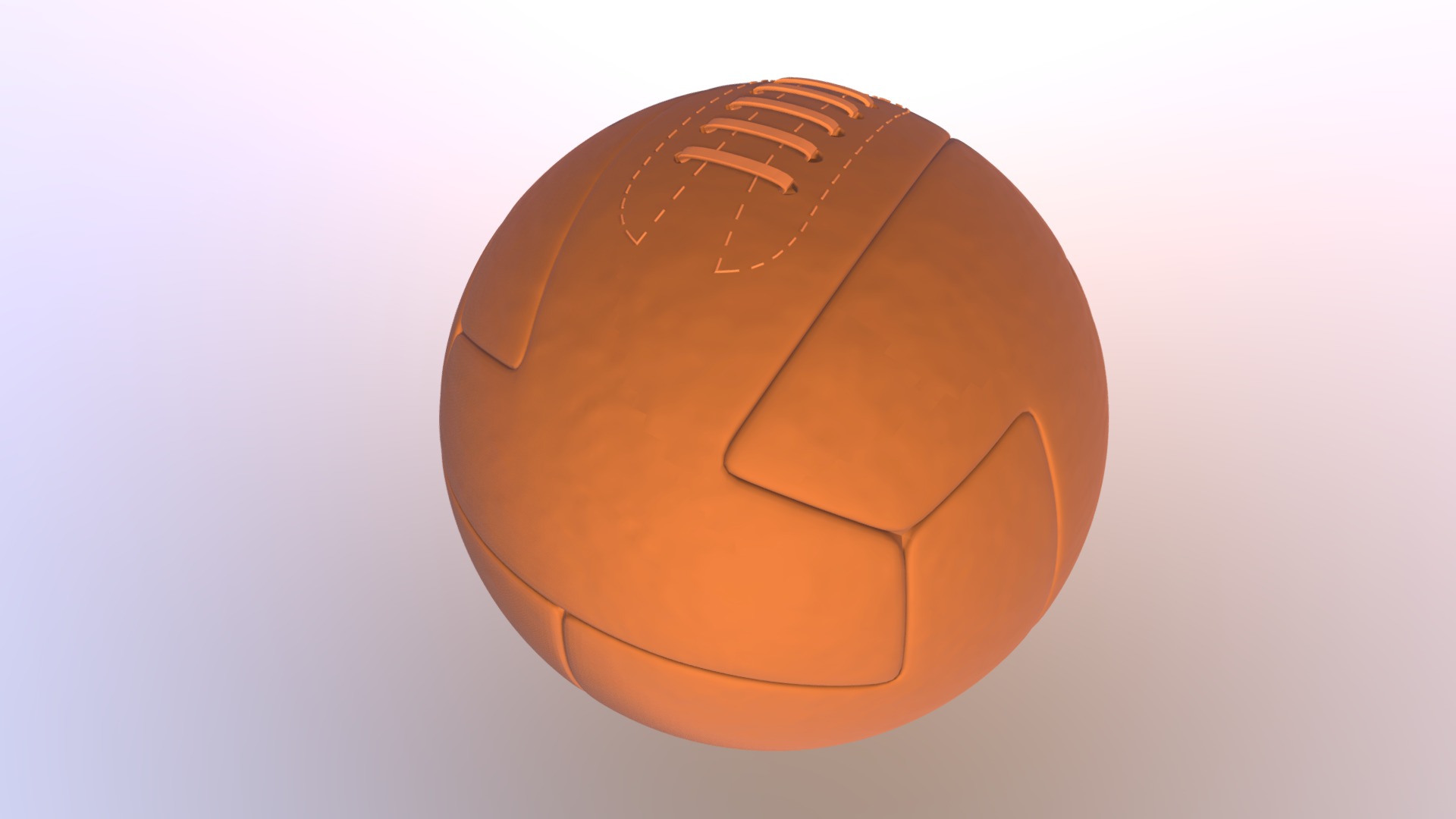 3D model Old Soccer Ball - This is a 3D model of the Old Soccer Ball. The 3D model is about a basketball on a white background.