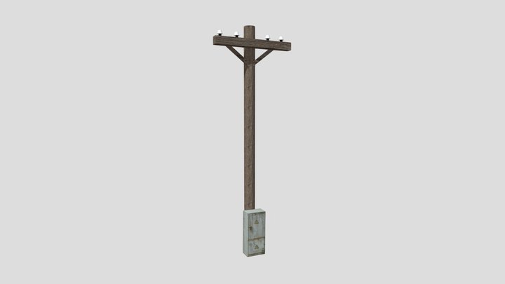 Electrical Box with Telephone Pole NO WIRES – Free 3D Model STL